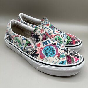 Woman's White Vans Slip-on Sneakers